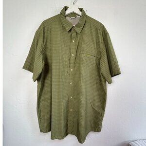 White Sierra Mens Green Plaid Short Sleeve Button-Up Vented Shirt XXL Outdoor